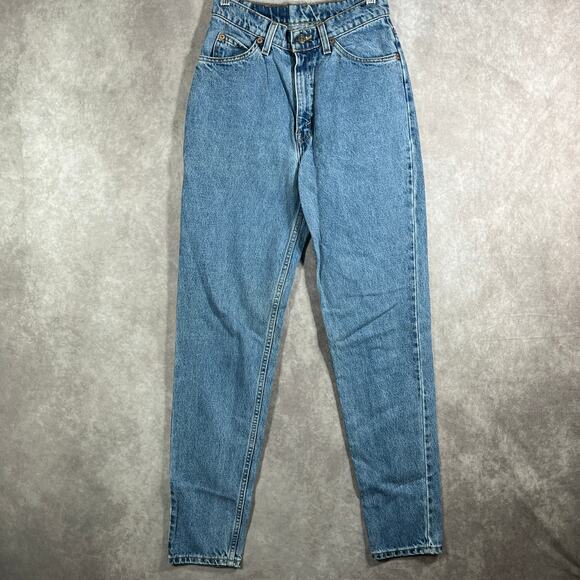 Vintage Levi's 912 Jeans Womens 9 Long Medium Wash Denim Slim Fit Tapered 90s - Picture 1 of 13